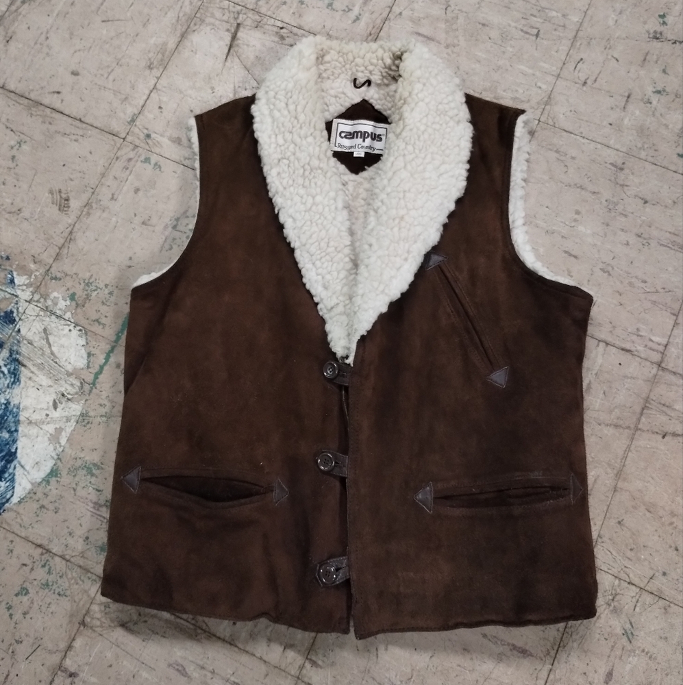 Cowhide Fleece Lined Vest VINTAGE